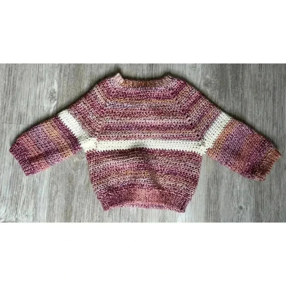 UNBRANDED | Baby Toddler Handmade Knit Crochet Cardigan Sweater | 2T